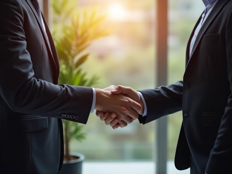 Professional handshake representing partnership